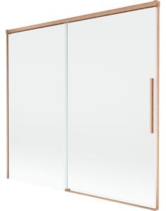 Mexen Rox, 2-křídlová posuvná vanová zástěna 170 x 150 cm, 8mm čiré sklo, měděný matný profil, 8C9-170-001-65-00