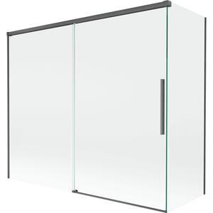 Mexen Rox, 2-křídlová posuvná vanová zástěna 180 + 80 x 150 cm, 8mm čiré sklo, broušený grafit profil, 8C9-180-080-66-00