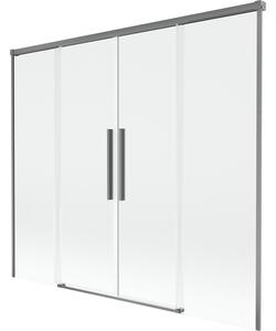 Mexen Rox, 2-křídlová posuvná vanová zástěna 170 x 150 cm, 8mm čiré sklo, grafitový profil, 8C9-170-002-95-00