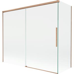 Mexen Rox, 2-křídlová posuvná vanová zástěna 180 + 80 x 150 cm, 8mm čiré sklo, měděný matný profil, 8C9-180-080-65-00