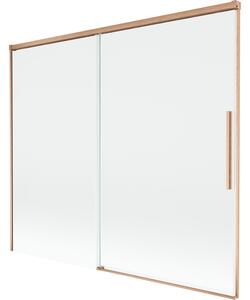 Mexen Rox, 2-křídlová posuvná vanová zástěna 180 x 150 cm, 8mm čiré sklo, měděný matný profil, 8C9-180-001-65-00
