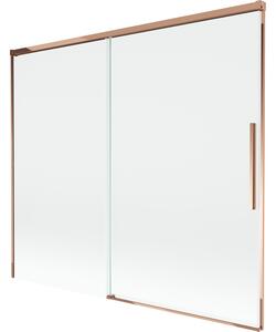 Mexen Rox, 2-křídlová posuvná vanová zástěna 180 x 150 cm, 8mm čiré sklo, růžové zlato profil, 8C9-180-001-60-00