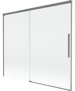 Mexen Rox, 2-křídlová posuvná vanová zástěna 180 x 150 cm, 8mm čiré sklo, grafitový profil, 8C9-180-001-95-00