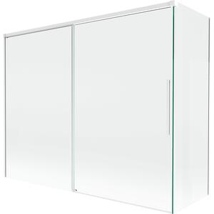 Mexen Rox, 2-křídlová posuvná vanová zástěna 190 + 80 x 150 cm, 8mm čiré sklo, bílý profil, 8C9-190-080-20-00