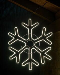 Vánoční LED sněhová vločka, 70 cm, kovová konstrukce, LED pásek, stále svítící, různé barvy Barva: Teplá bílá