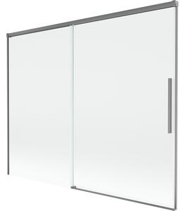 Mexen Rox, 2-křídlová posuvná vanová zástěna 190 x 150 cm, 8mm čiré sklo, grafitový profil, 8C9-190-001-95-00