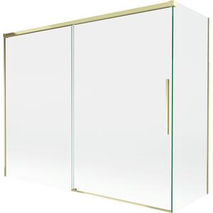 Mexen Rox, 2-křídlová posuvná vanová zástěna 190 + 80 x 150 cm, 8mm čiré sklo, zlatý lesklý profil, 8C9-190-080-50-00