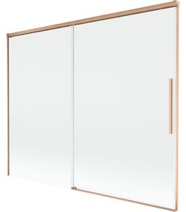 Mexen Rox, 2-křídlová posuvná vanová zástěna 190 x 150 cm, 8mm čiré sklo, měděný matný profil, 8C9-190-001-65-00
