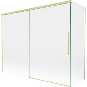 Mexen Rox, 2-křídlová posuvná vanová zástěna 190 + 80 x 150 cm, 8mm čiré sklo, zlatý matný profil, 8C9-190-080-55-00