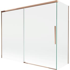 Mexen Rox, 2-křídlová posuvná vanová zástěna 190 + 90 x 150 cm, 8mm čiré sklo, růžové zlato profil, 8C9-190-090-60-00