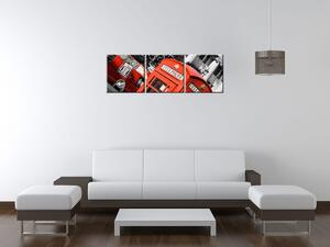 Gario 3 dílný obraz na plátně Londýn červená telefonní budka Velikost: 90 x 30 cm