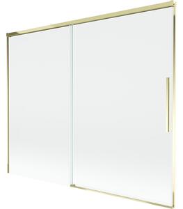 Mexen Rox, 2-křídlová posuvná vanová zástěna 190 x 150 cm, 8mm čiré sklo, zlatý lesklý profil, 8C9-190-001-50-00