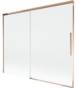 Mexen Rox, 2-křídlová posuvná vanová zástěna 190 x 150 cm, 8mm čiré sklo, růžové zlato profil, 8C9-190-001-60-00