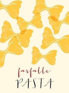 Ilustrace Farfalle Italian pasta. Farfalle poster illustration., Alina Beketova