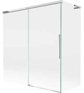Mexen Rox, L posuvná 2-křídlová vanová zástěna 150 + 70 x 150 cm, 8mm čiré sklo, chromový profil, 8C9L-150-070-01-00