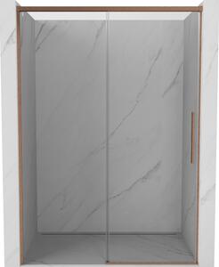 Mexen Rox, posuvné sprchové dveře 140 cm, 8mm čiré sklo, měděný matný profil, 8C2-140-000-65-00