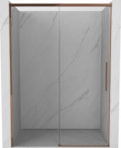 Mexen Rox, posuvné sprchové dveře 140 cm, 8mm čiré sklo, růžové zlato profil, 8C2-140-000-60-00