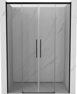 Mexen Rox, posuvné sprchové dveře 140 cm, čiré sklo, černý profil, 8C2-140-002-70-00
