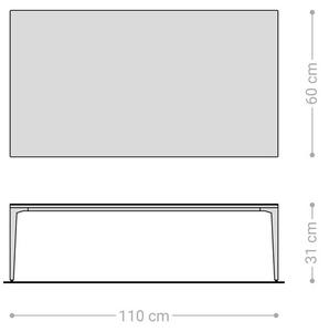 DELIFE Konferenční stolek Levente 110x60 cm keramika Laminam® Nero Greco antracitová podnož kov černá