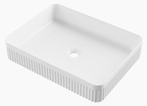 Gamma Frezja, obdélníkové umyvadlo na desku 515x380x100 mm, bílá lesklá, GMA-UC-FREZJAP