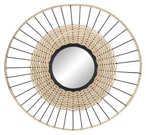 Zrcadlo Pomax Trix, provedení Naturel | Černé, průměr 49 cm, výška 16 cm