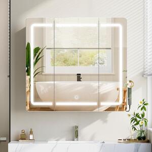 Zrcadlová skříňka do koupelny s LED osvětlením – 3 teploty světla – moderní design