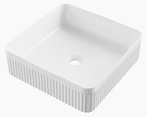 Gamma Frezja, čtvercové umyvadlo na desku 405x405x130 mm, bílá lesklá, GMA-UC-FREZJAK