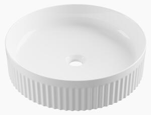 Gamma Frezja, kulaté umyvadlo na desku 425x425x105 mm, bílá lesklá, GMA-UC-FREZJAOK