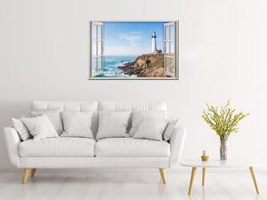 Obrazy na plátně Okno dokořán Maják na pobřeží Rozměry: 90 x 60 cm