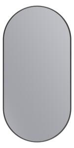 Erga Oval, oválné zrcadlo 45x90cm, černý rám, ERG-V01-OVAL-4590-BK