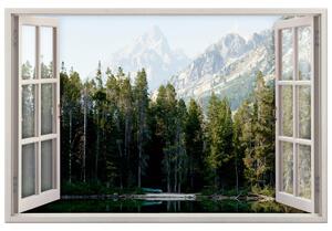 Obrazy na plátně Okno dokořán Lesní jezero Rozměry: 90 x 60 cm
