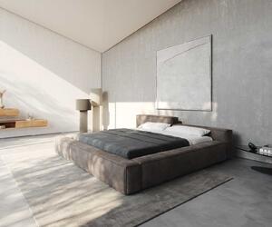 DELIFE Čalouněná postel Kalinea 180x200 cm mikrovlákno taupe vintage