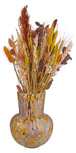CONFETTI Váza skleněná 23 cm - růžová/fialová/žlutá 3