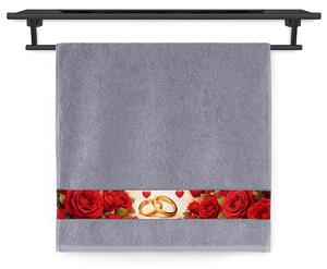 Ručník Veba NORA tisk Nekonečné pouto střední šedá Velikost: 50x100 cm