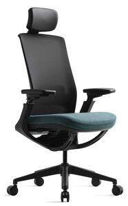 Kancelářská ergonomická židle ROLY — síť, látka, černá / více barev Světle modrá