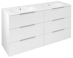 Sapho Sapho, CIRASA umyvadlová skříňka 139,6x75x46cm, 3x zásuvka, bílá lesk, CR141-3030-31