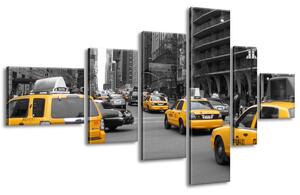 Gario 6 dílný obraz na plátně Žluté taxi - CJ Isherwood Velikost: 180 x 100 cm