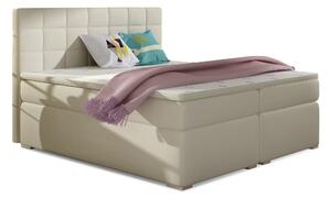 Boxspring postel 140 cm Abbie (světlobéžová) (s matracemi)