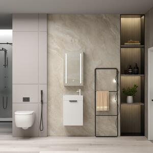 Erga Hana, zrcadlová galerka s LED osvětlením 40x70cm s integrovanou zásuvkou, bílá, ERG-V05-HANA-4070-WH