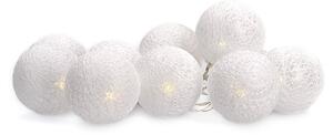 SOLIGHT LED řetěz vánoční koule bavlněné, 10LED, 1m, 2x AA, IP20