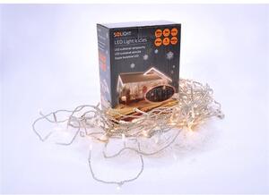 SOLIGHT LED vánoční závěs, rampouchy, 120 LED, 3m x 0,7m, přívod 6m, venkovní, teplé bílé světlo