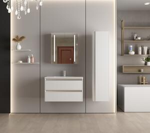 Erga Hana, zrcadlová galerka s LED osvětlením 60x70cm s integrovanou zásuvkou, bílá, ERG-V05-HANA-6070-WH