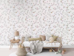 FUGU Dětská tapeta Jemné kvítky – Pretty Flowers Materiál: Digitální eko vlies - klasická tapeta nesamolepicí