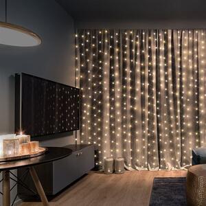 SOLIGHT LED vánoční závěs okenní, stříbrný, 300x mini LED, 1,2x1,5m, časovač, 8 funkcí, USB, IP20