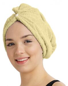 Rychleschnoucí froté turban na vlasy krémová