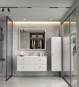 Erga Samira, LED zrcadlo 100x80cm v černém rámu, 2760 lm, 3 barvy světla, přední/zadní osvětlení, ERG-V01-SAMIRA-1080-BK