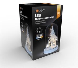 SOLIGHT LED vánoční dekorace, zasněžená krajina s domkem, 18cm, 10x LED, 2x AAA