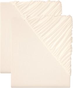 Livarno home Sada žerzejových napínacích prostěradel, 90-100 x 200 cm, béžová, 2dílná (800009164)