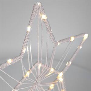 SOLIGHT LED vánoční hvězda bílá, 33cm, 3x LED svíčka, 3x AAA