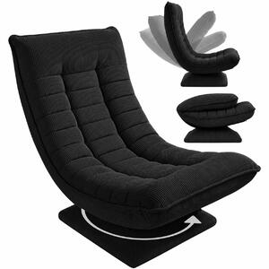 Deuba Relaxační manšestrové křeslo - černé